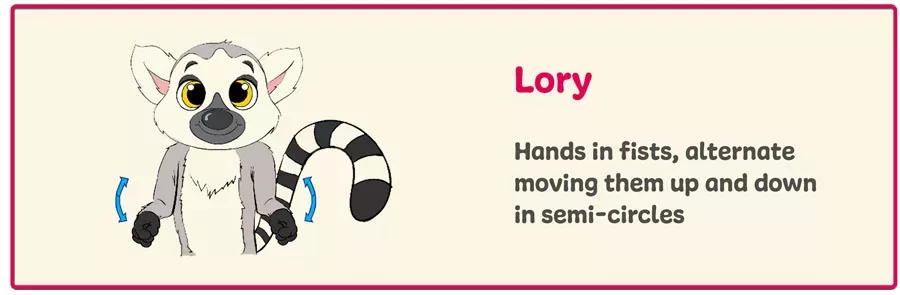 Lory the Lemur in Baby Sign Language